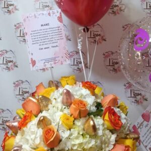 caja con rosas en bello