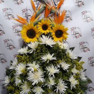 fúnebre con girasoles bello